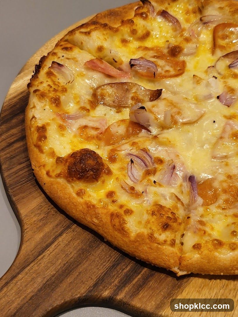 Pizza on a wooden board
