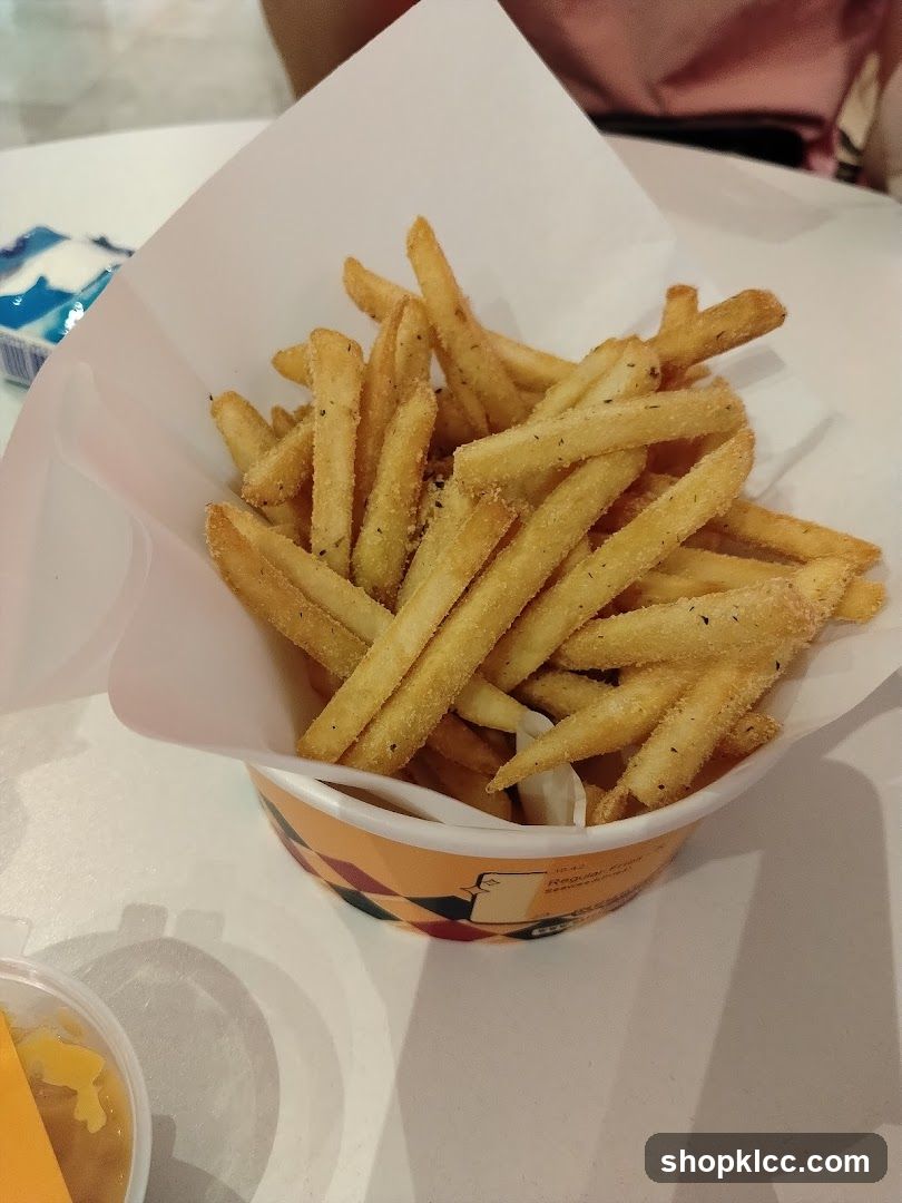 Fries in a paper container