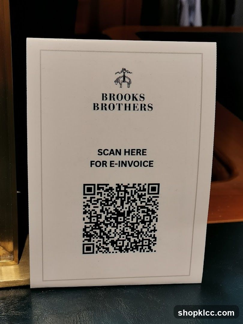 Brooks Brothers E-Invoice QR Code