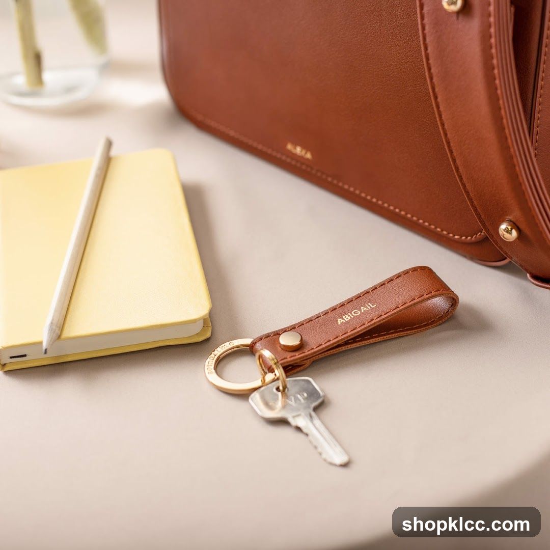 Personalized Leather Keychain and Bag