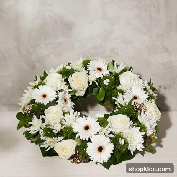White floral wreath