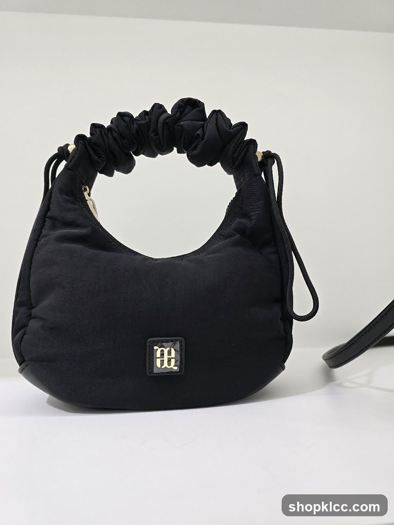 Black Ruched Handbag