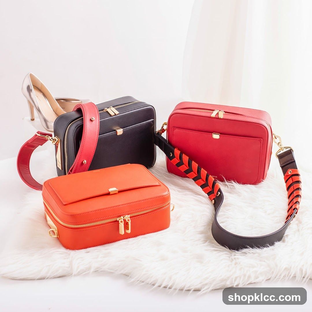 Three handbags and a pair of heels
