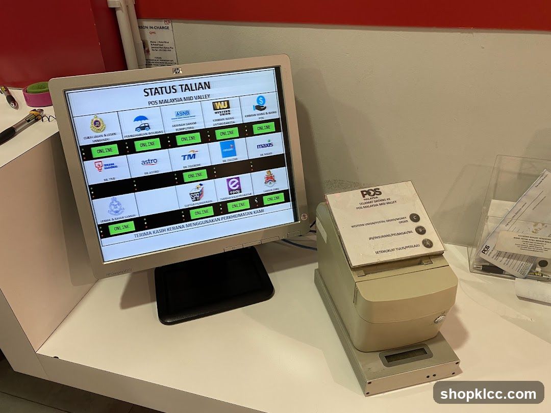 POS Malaysia Mid Valley Status Screen