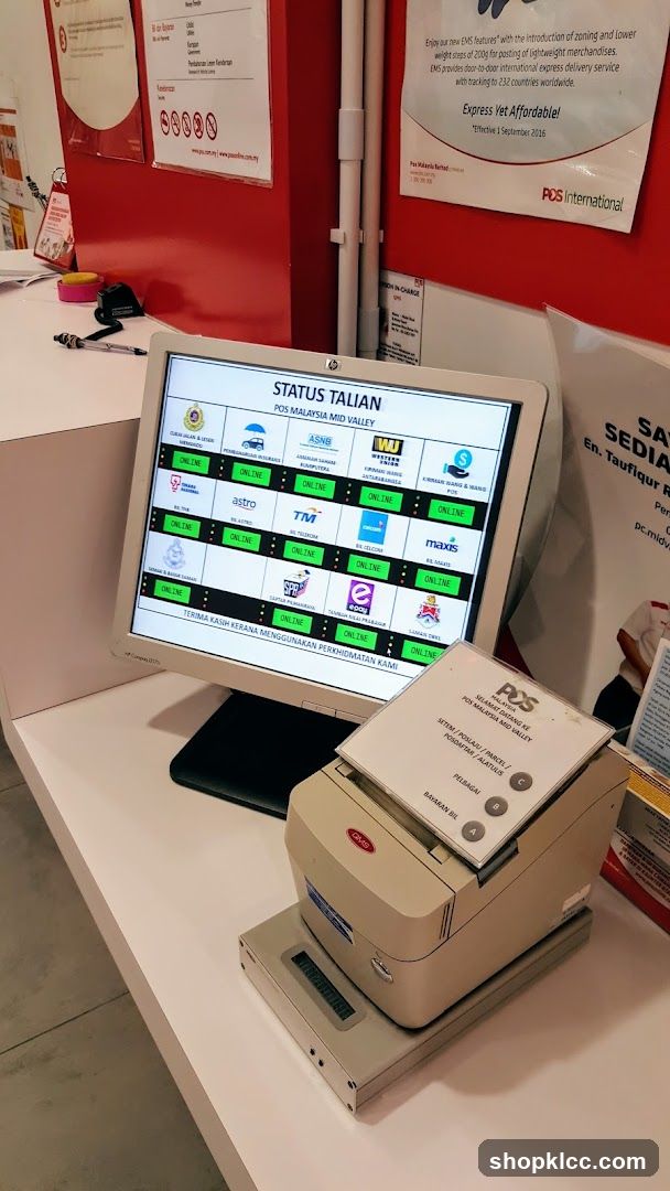 POS Malaysia Mid Valley Status Screen