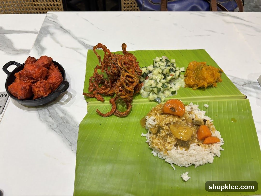 Indian Meal on Banana Leaf
