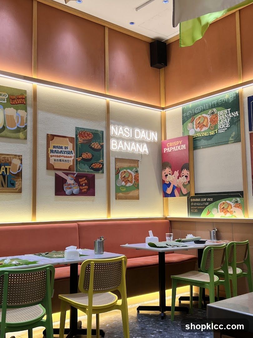 Restaurant Interior with Neon Signage