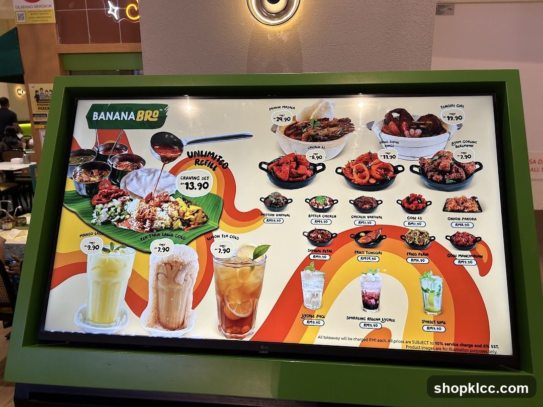 BANANA BRO Menu