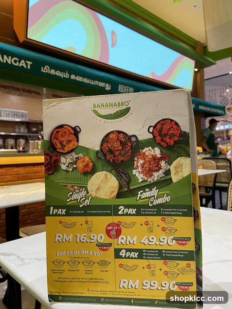 BANANABRO Menu