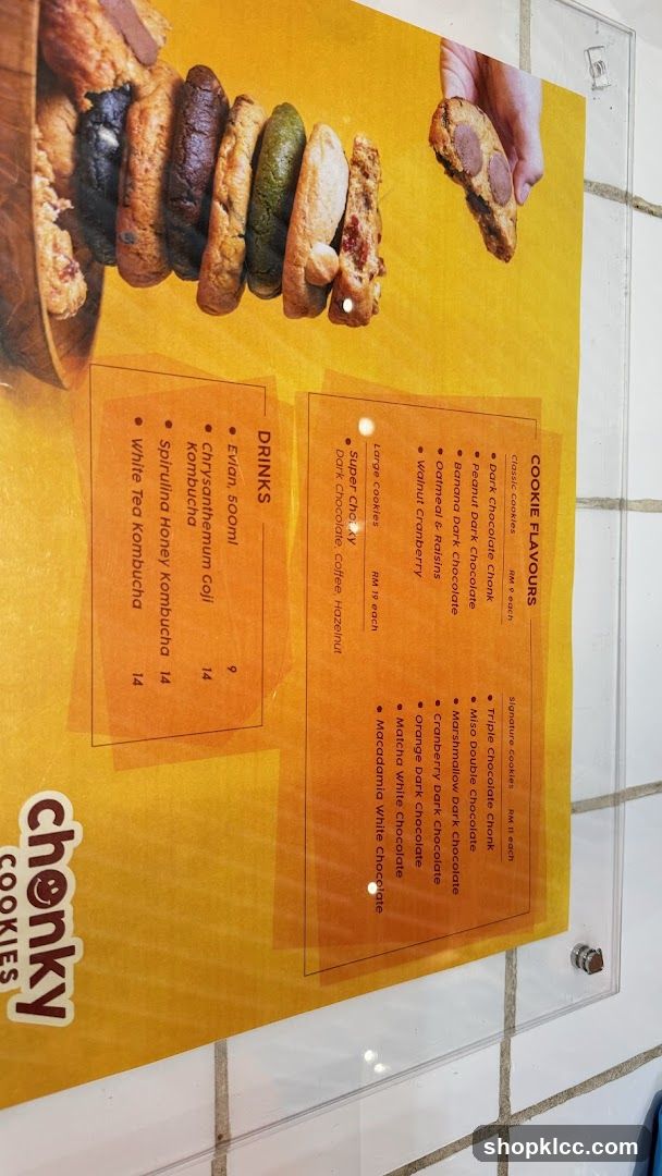 Chonky Cookies Menu