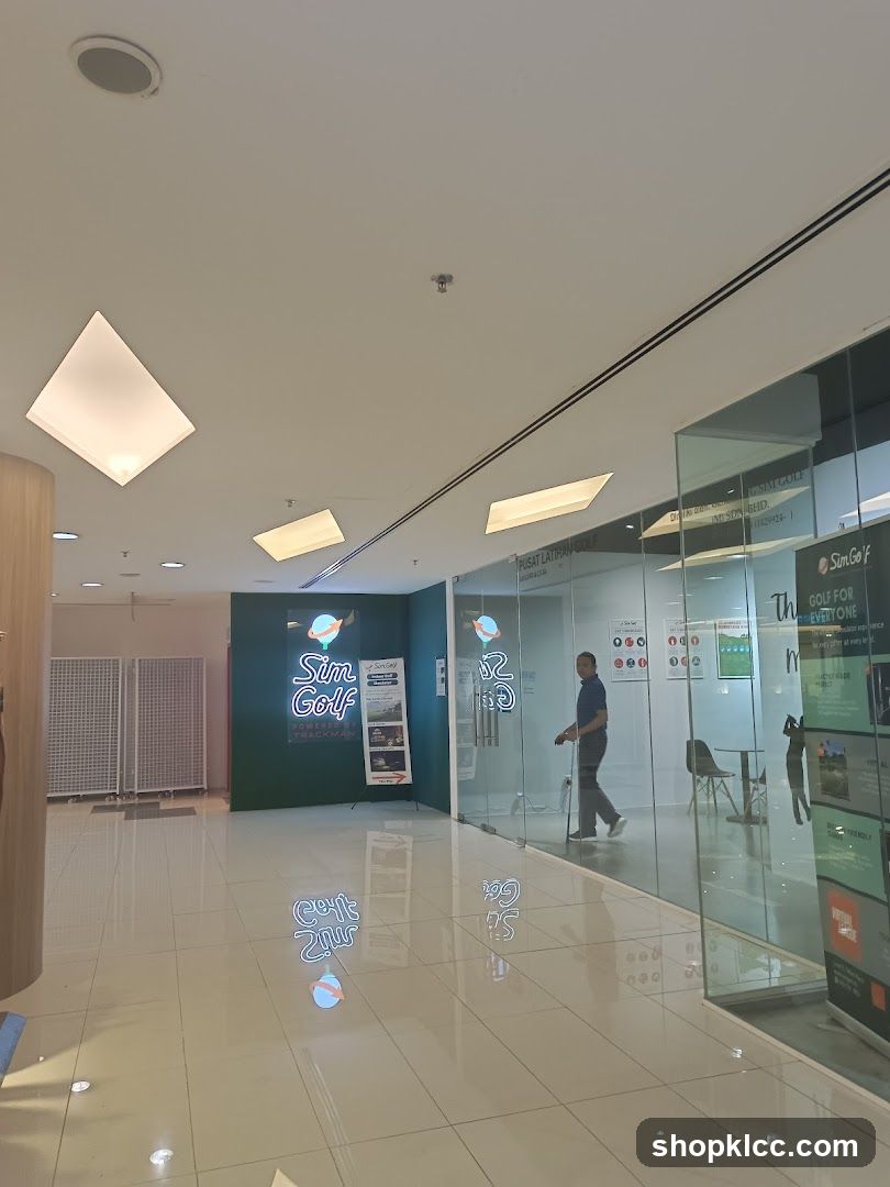Shopping Mall Interior with Sim Golf Signage