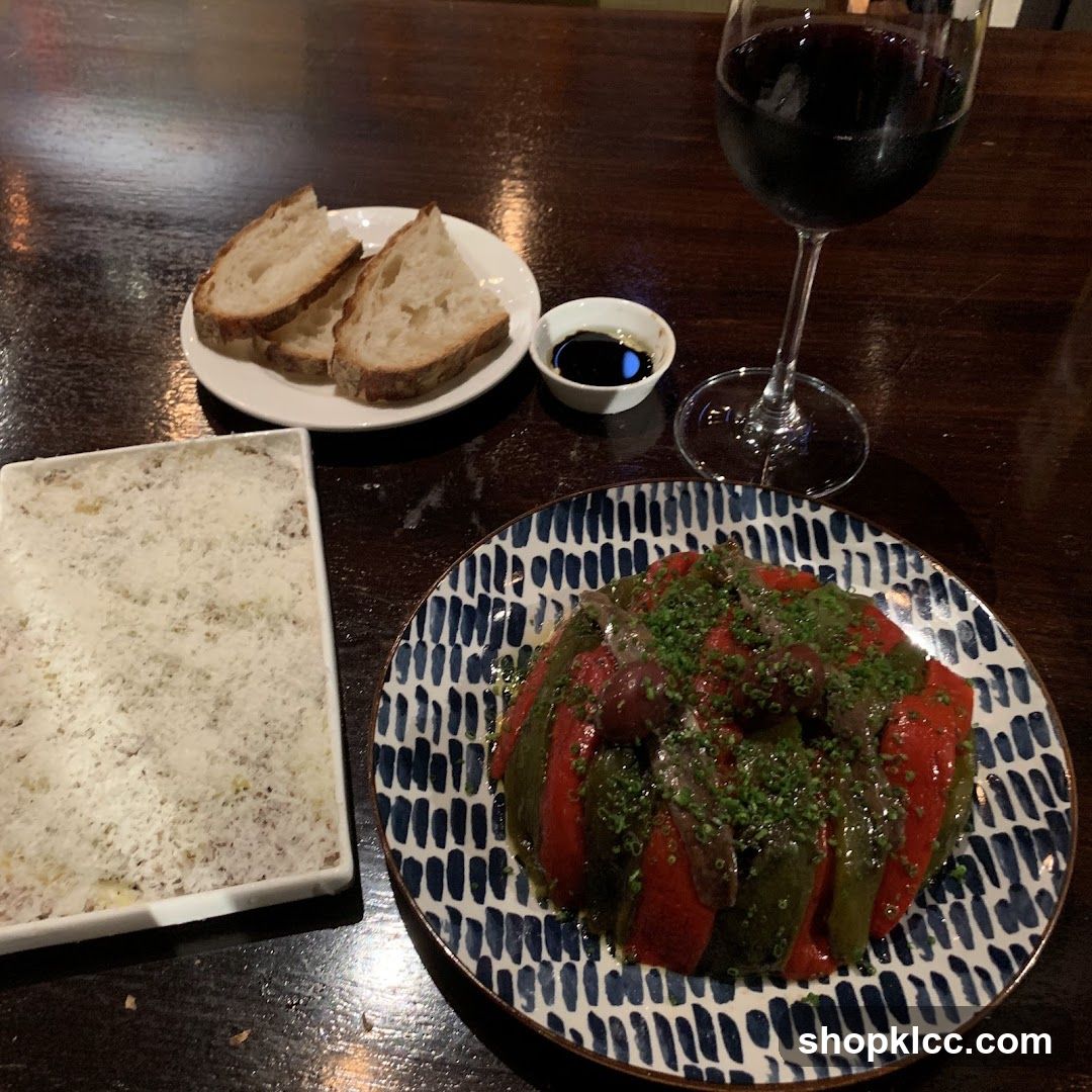 Dining Table with Food and Wine