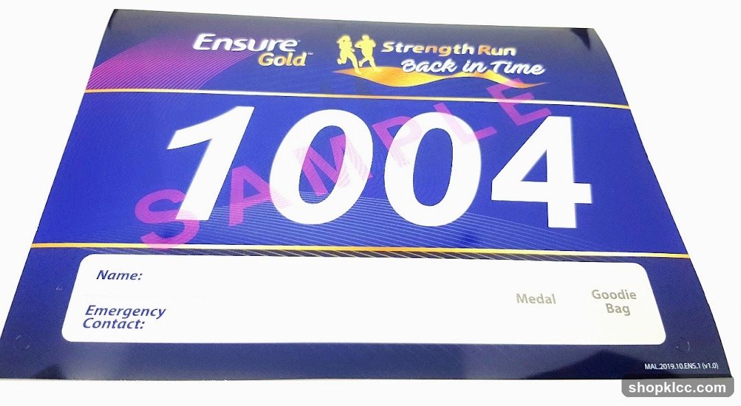 Ensure Gold Strength Run Back in Time Race Bib