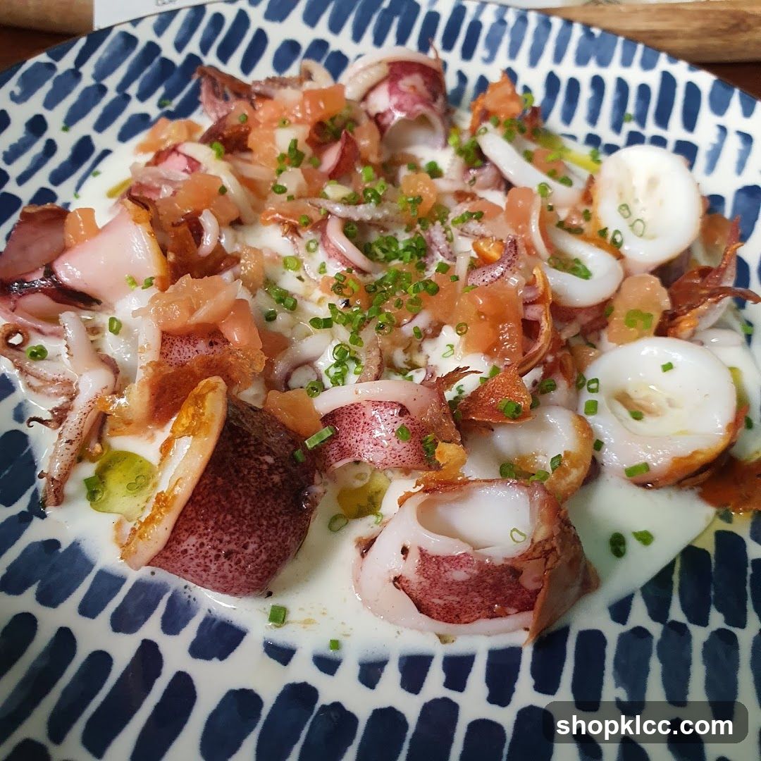 Squid Dish with Cream Sauce and Chives