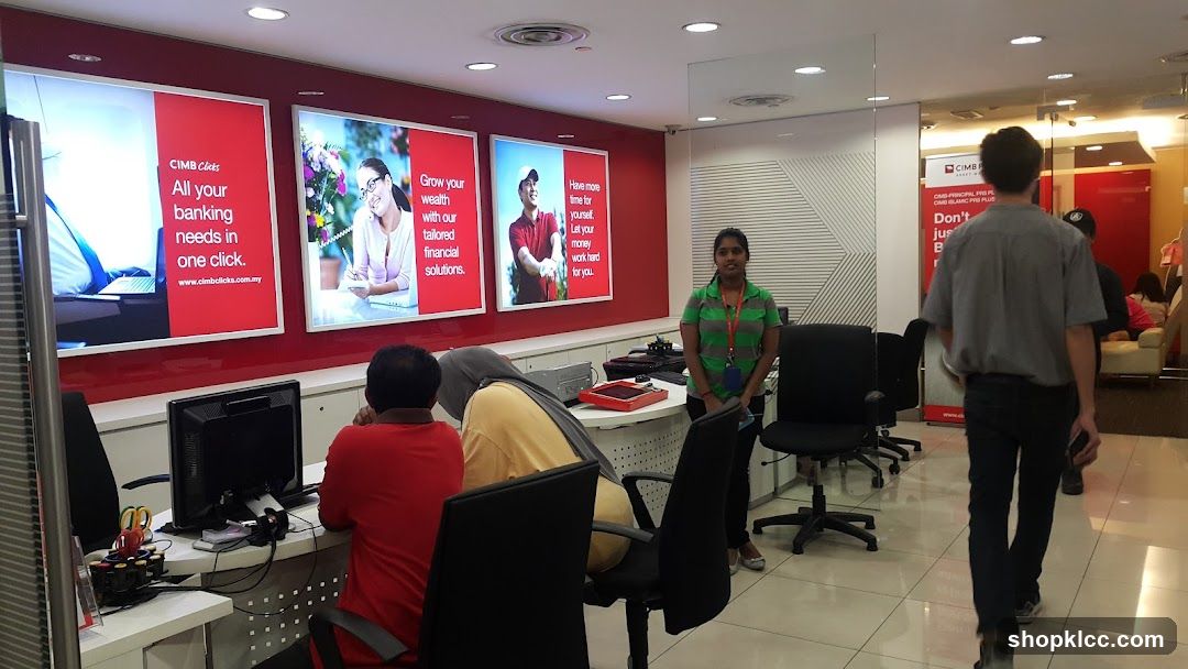 Bank Interior with Advertisements