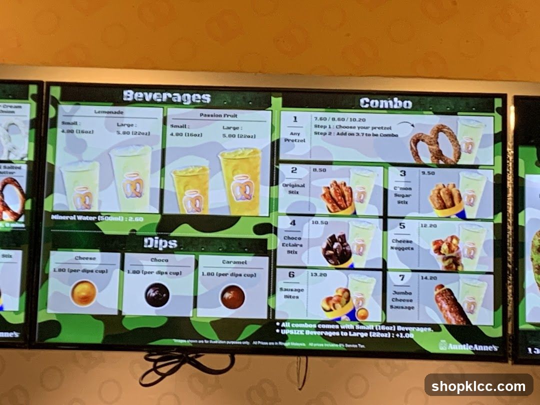 Auntie Anne's Menu