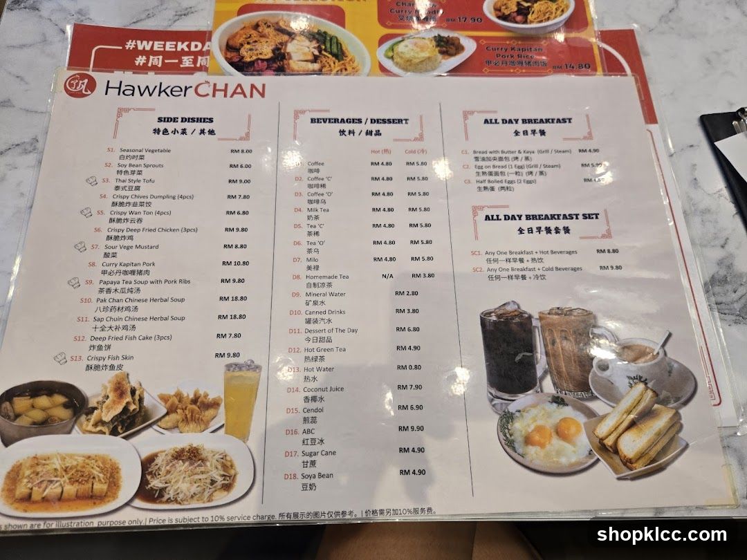 Hawker CHAN Menu