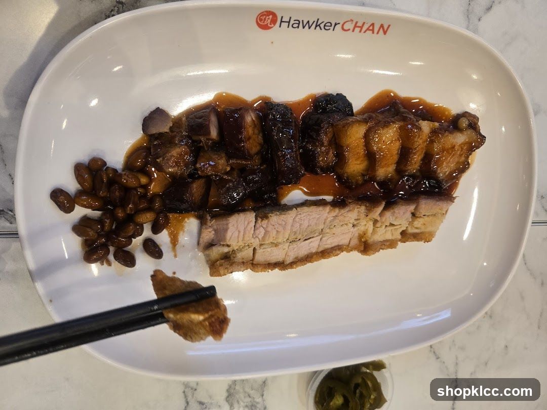 Hawker Chan Plate of Roast Pork and Beans