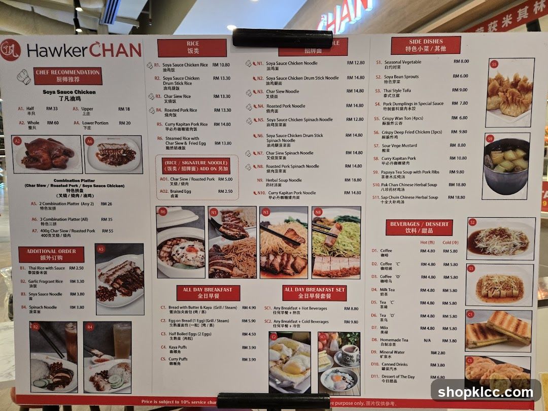 Hawker Chan Menu Board