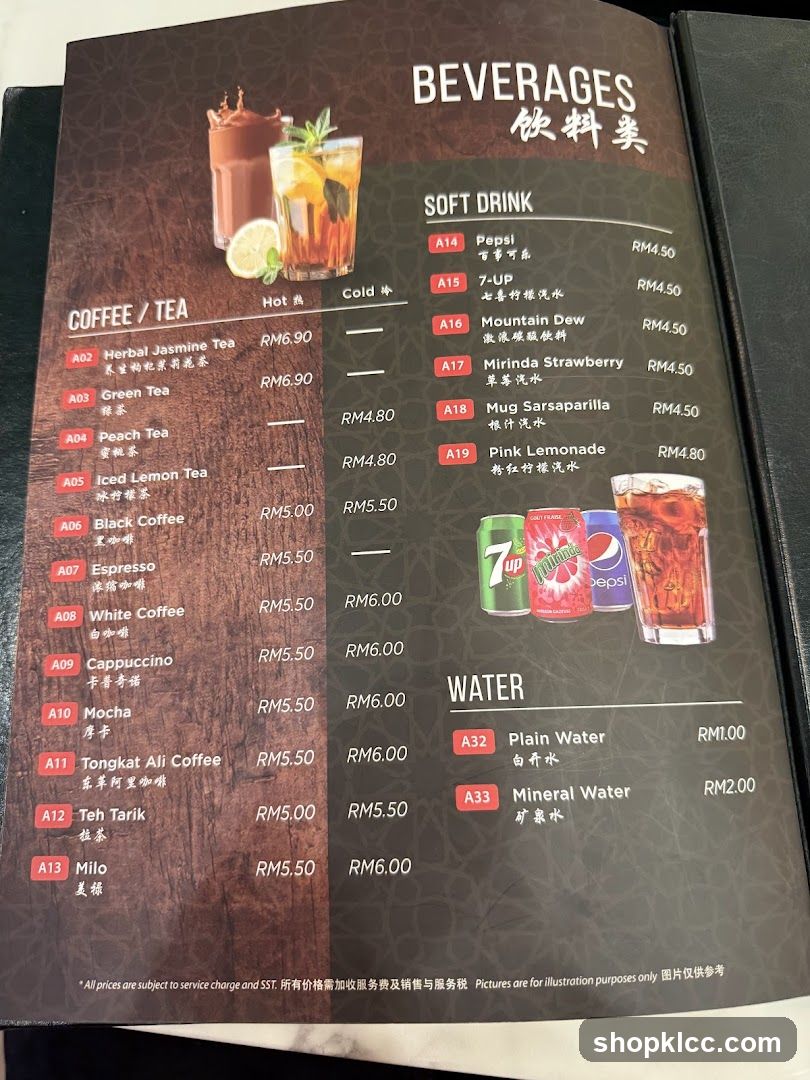 Beverages Menu