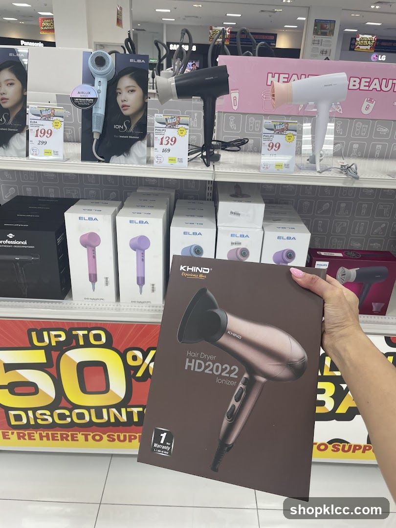 Hair Dryer Display in Store