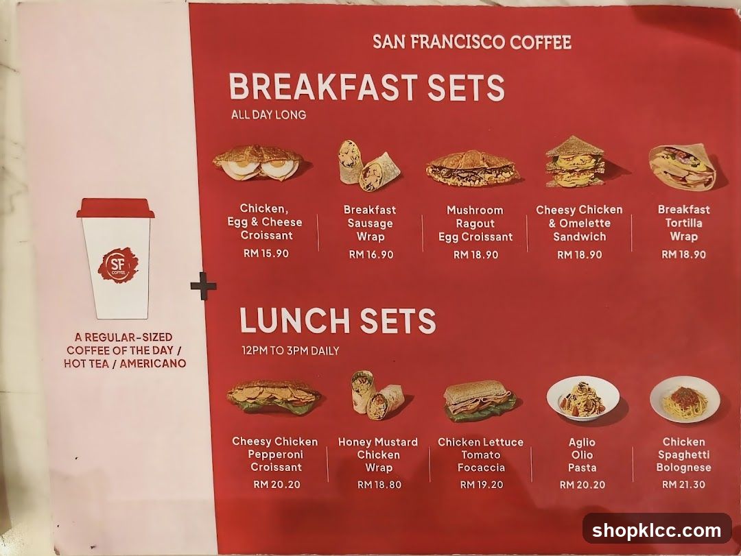 SAN FRANCISCO COFFEE BREAKFAST AND LUNCH SETS