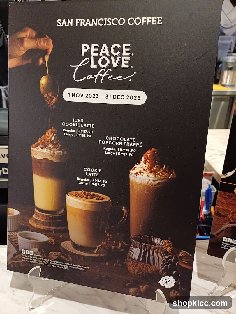 San Francisco Coffee Menu
