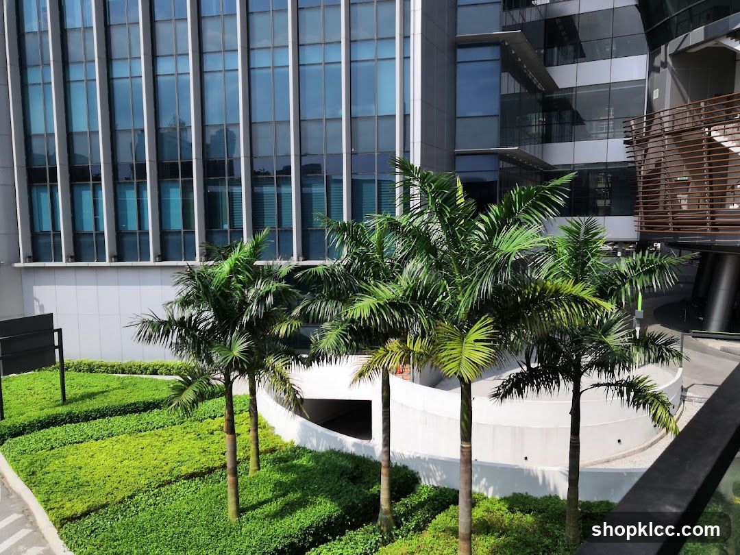 Modern Building with Palm Trees