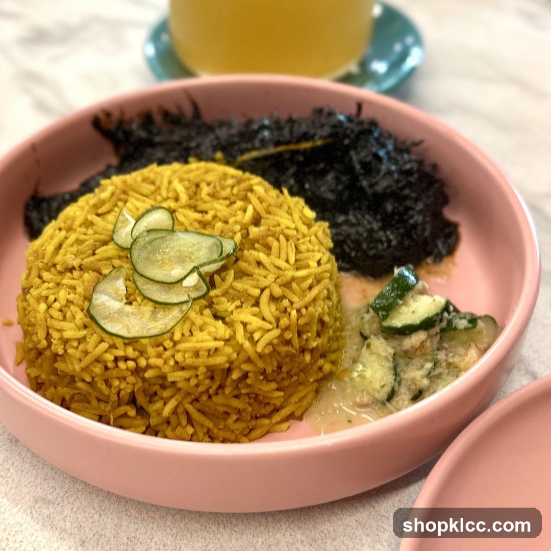 Yellow Rice with Dark Meat and Cucumber Salad