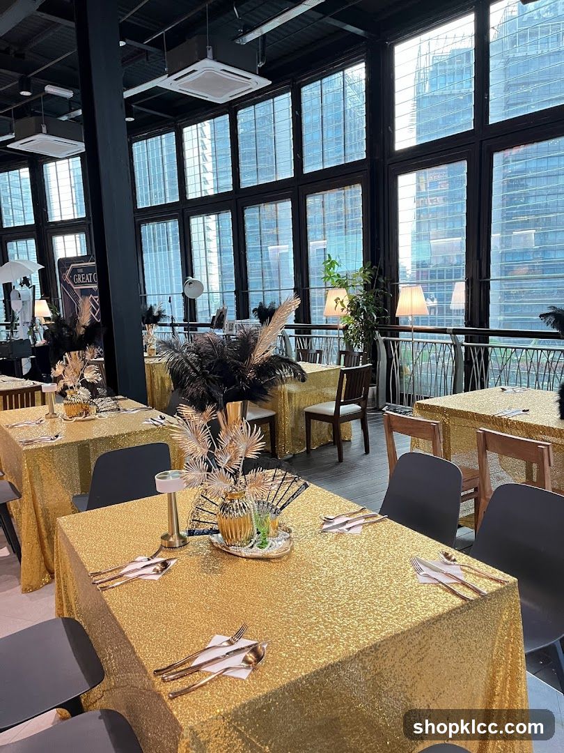 Gatsby-themed event setup