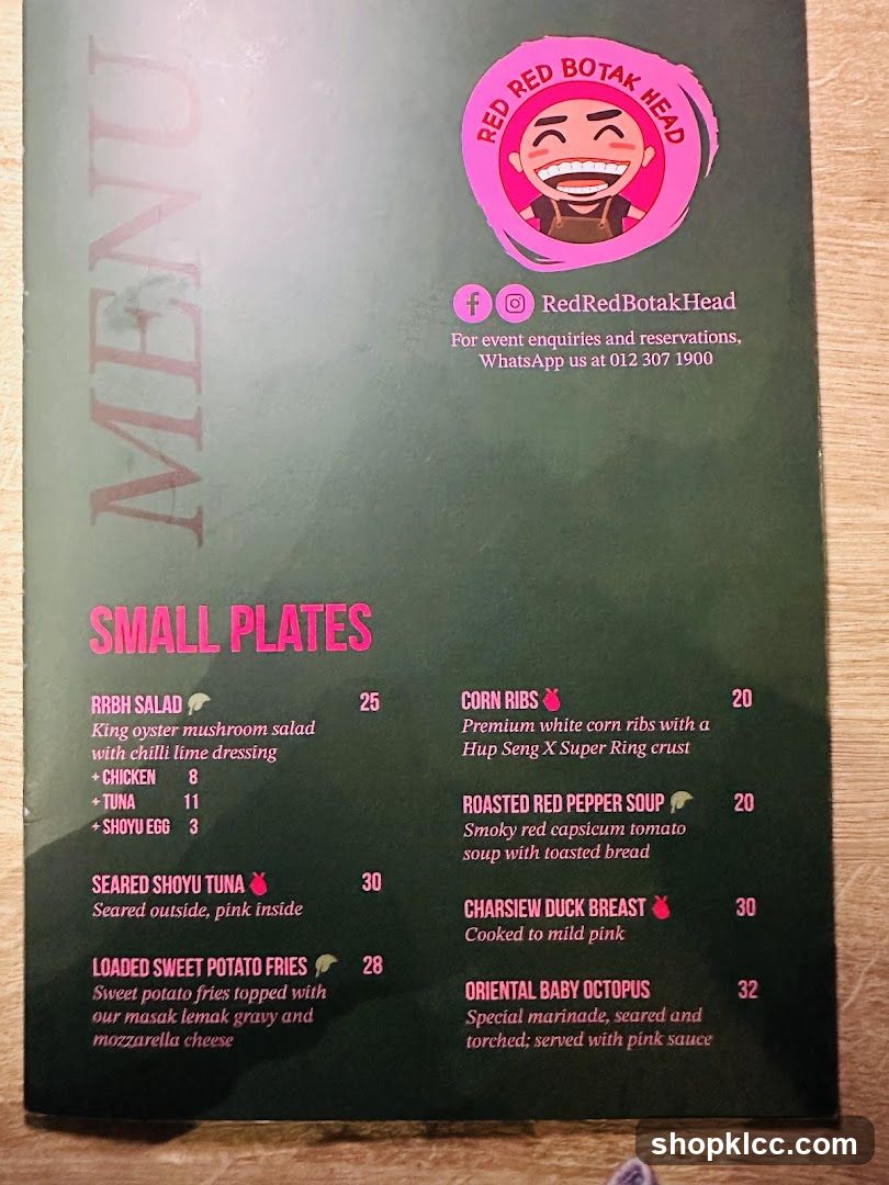 Red Red Botak Head Menu