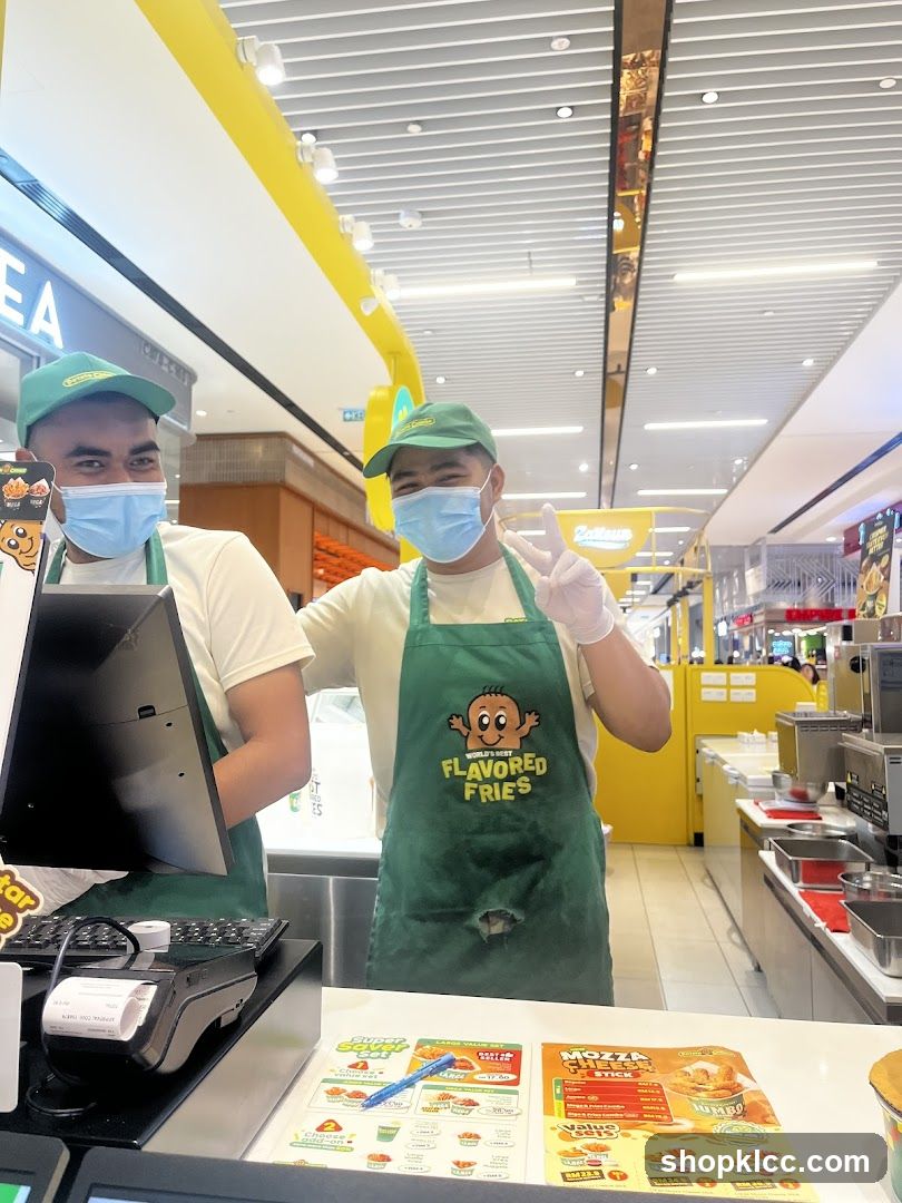 Employees at a Flavored Fries Stand
