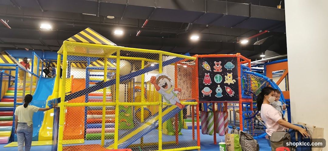 Indoor Play Area with Colorful Obstacle Course