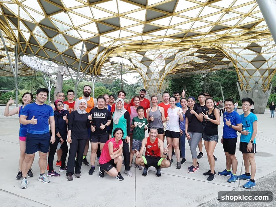 Group photo under canopy structure
