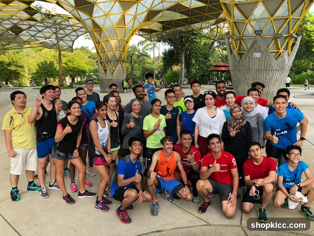 Group of Runners at Park Entrance