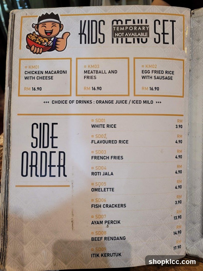 Kids Menu Set