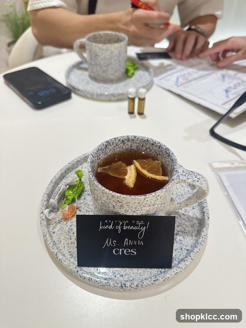 Tea with a personalized card