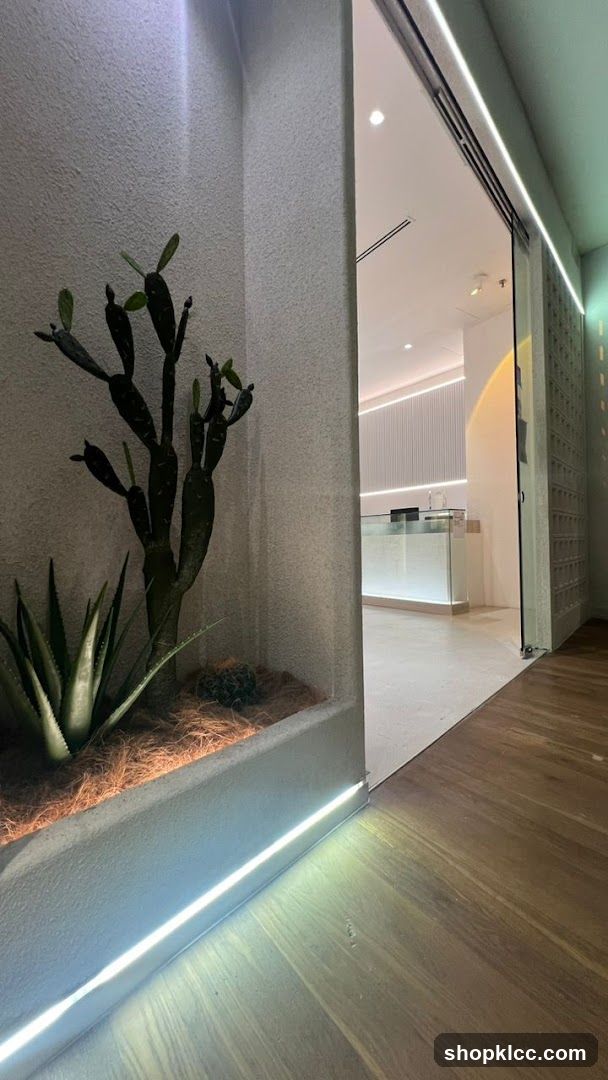 Modern Interior with Desert Plants