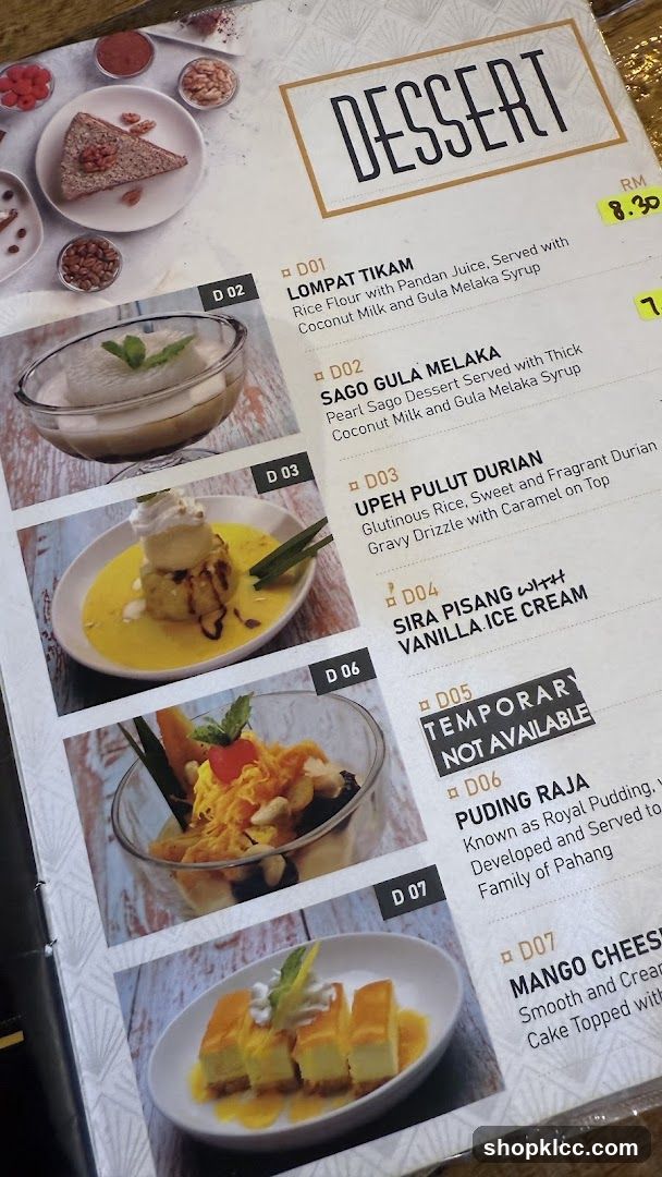 Dessert Menu