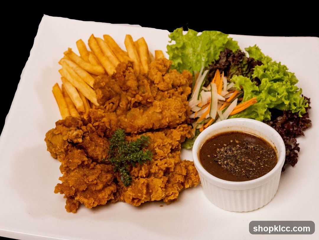 Fried Chicken Meal with Fries and Salad