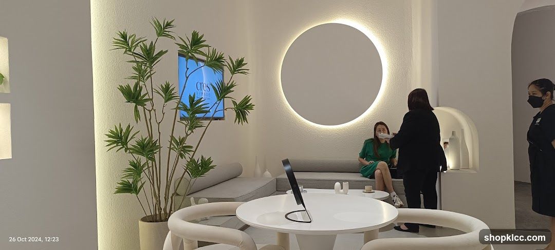 Modern Interior with Seating and Digital Display