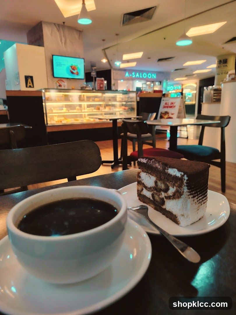 Coffee and Cake in a Cafe