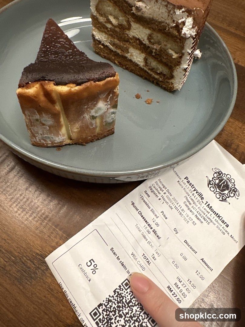 Cake and Receipt on Table