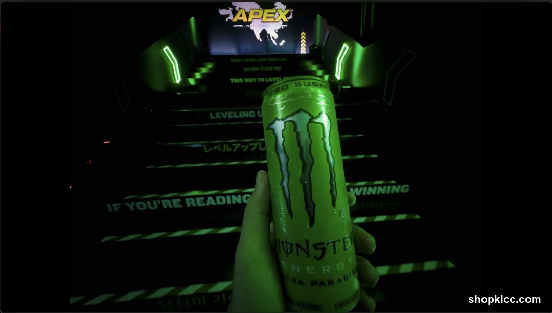 Monster Energy Can in Gaming Setup
