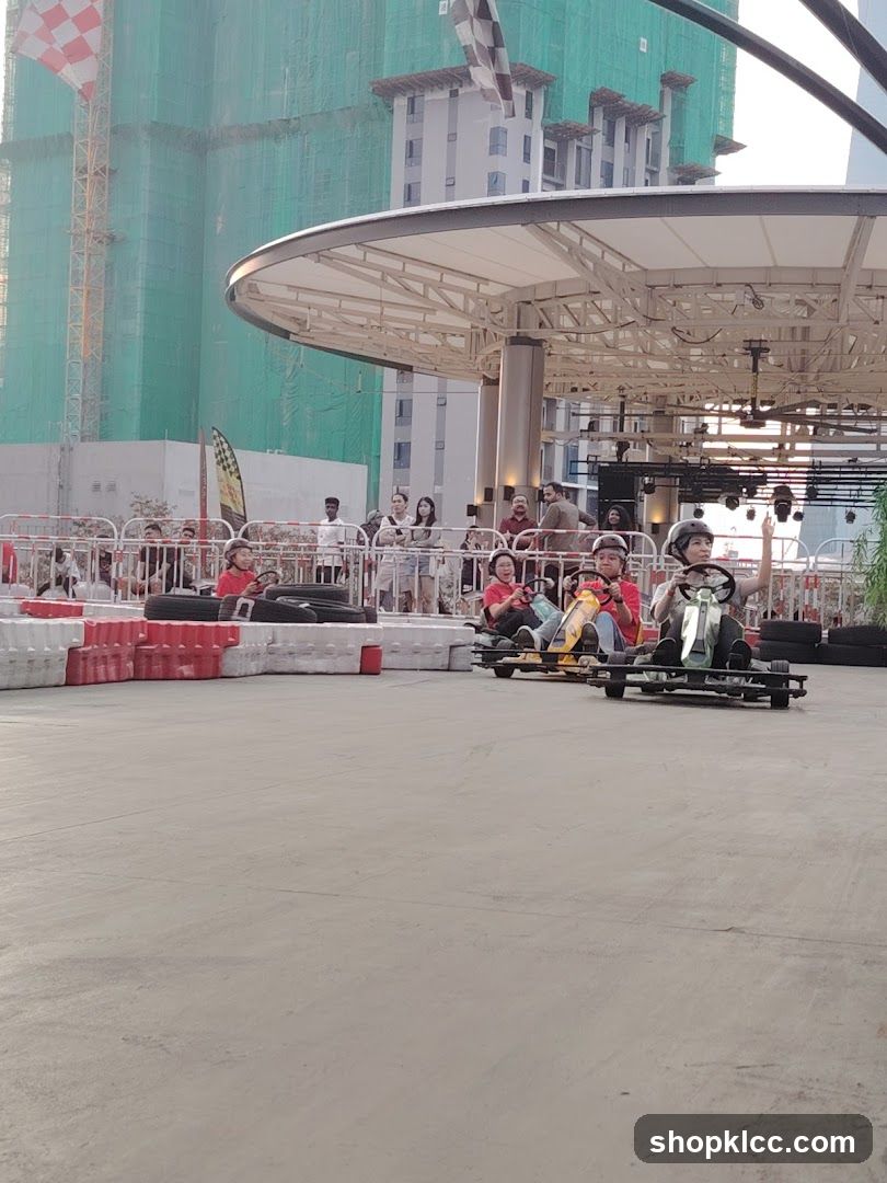 Go-karting track with people racing