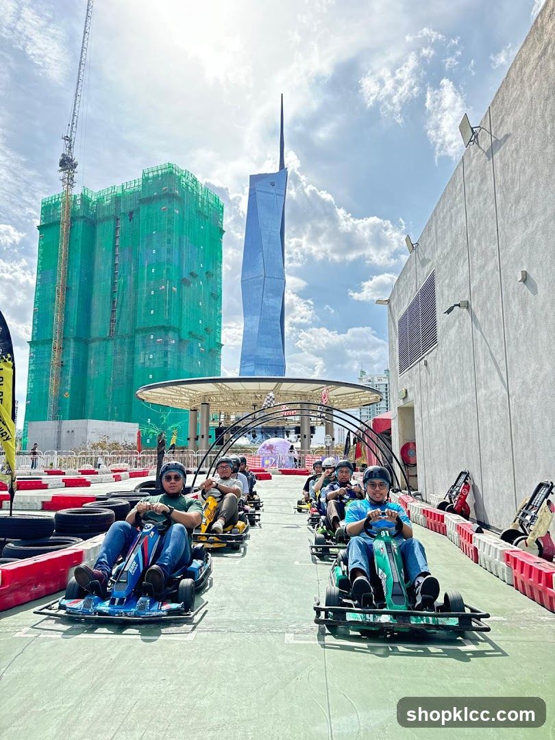 Go-Karting Track with Cityscape Background