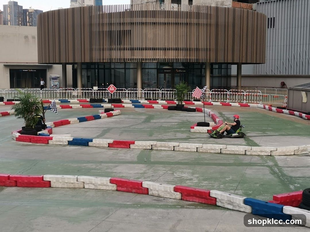 Go-kart track with a rider
