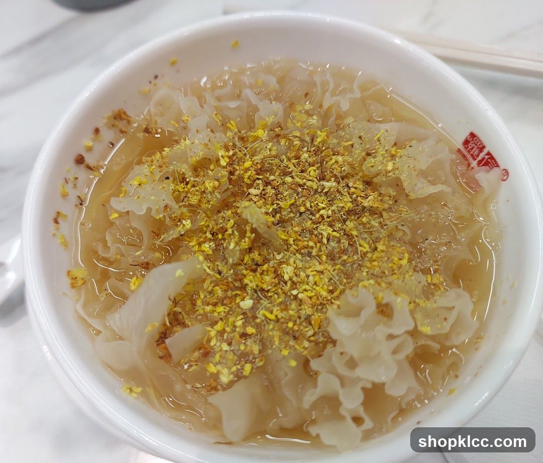 Bowl of Osmanthus Jelly with Sesame Seeds