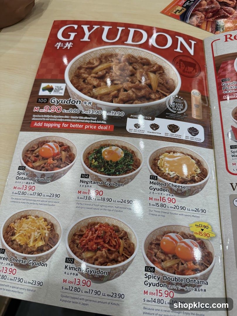 Gyudon Menu Page