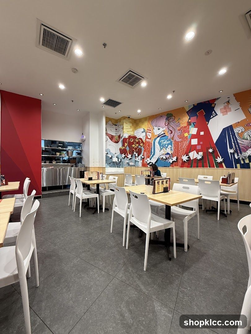 Restaurant Interior with Wall Art